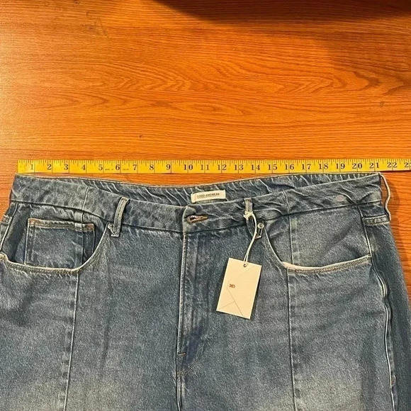 Good American 20 Good Vintage Clean Seams High Rise Jeans Blue NEW w/ TINY FLAW - Picture 11 of 13